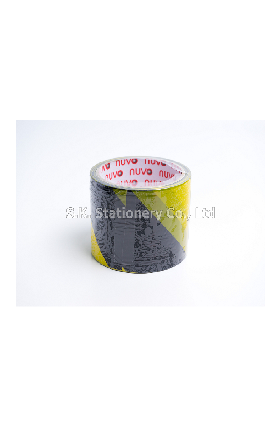 เทปกั้นเขต สีเหลืองสลับดำ NUVO 70mm.x 50m.