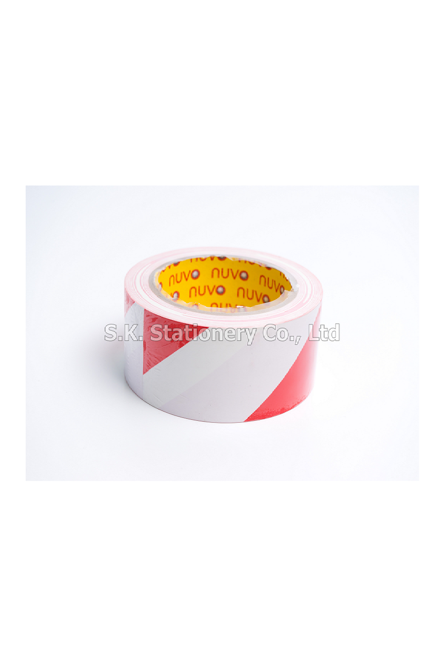 PVC ตีเส้นพื้น สีแดงสลับขาว (48mm x 33m.) NUVO