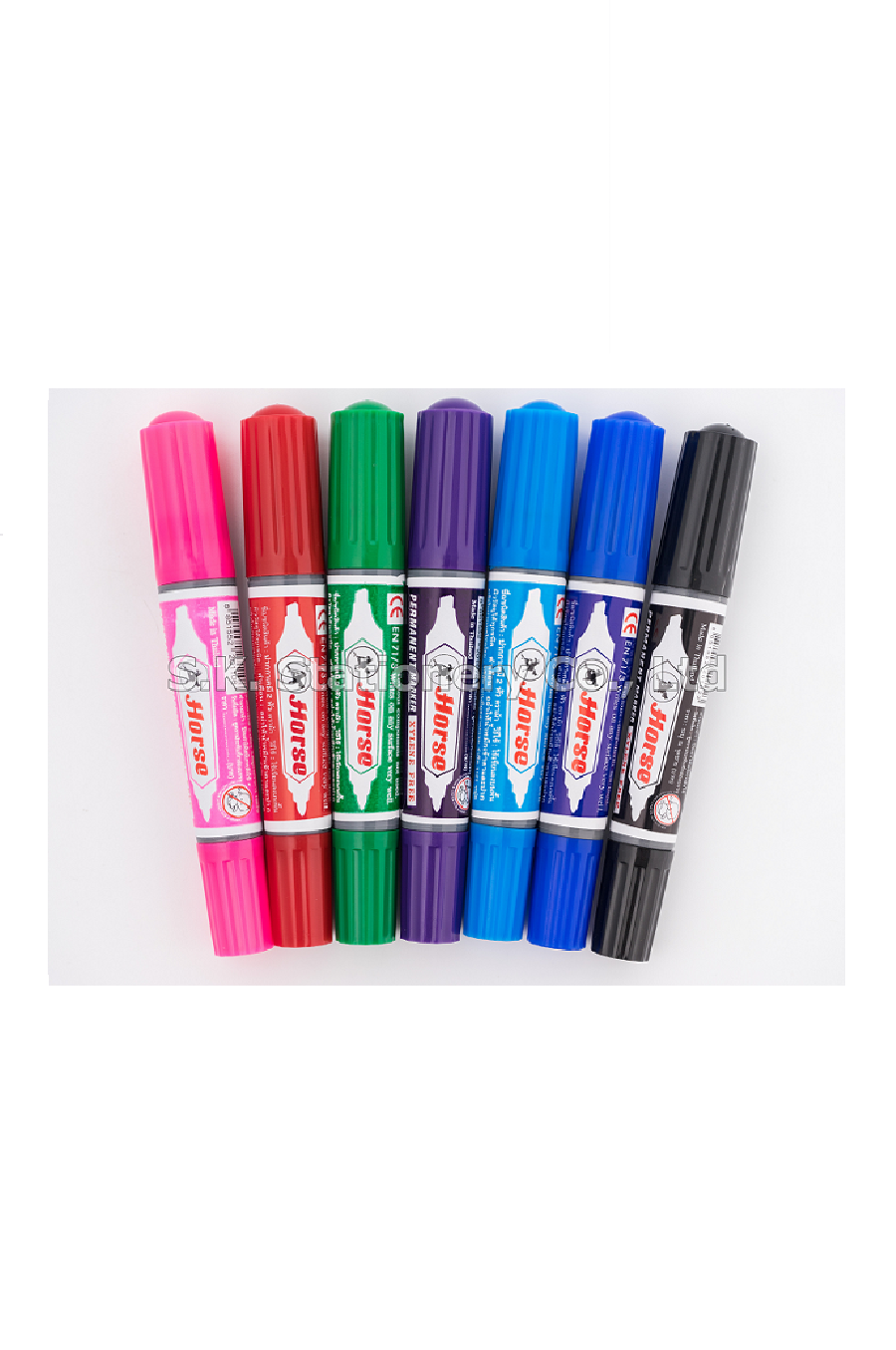 ปากกาเคมี 2 หัว ม้า ( 12 ด้าม )