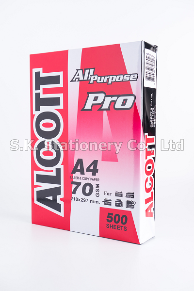 กระดาษถ่ายเอกสาร 70g A4 ALCOTT (แดงขาว)