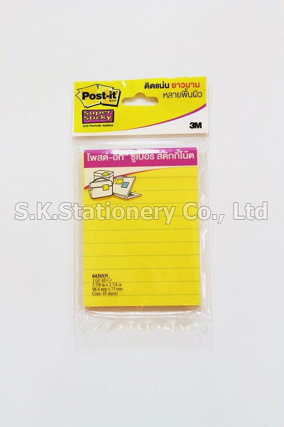 โพสต์-อิท 4"x3" 3M 643SSN มีเส้น