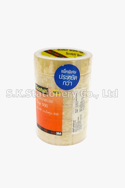 เทปใสแกนใหญ่ 3M 1''x36y No.500 ( แถวx6 )