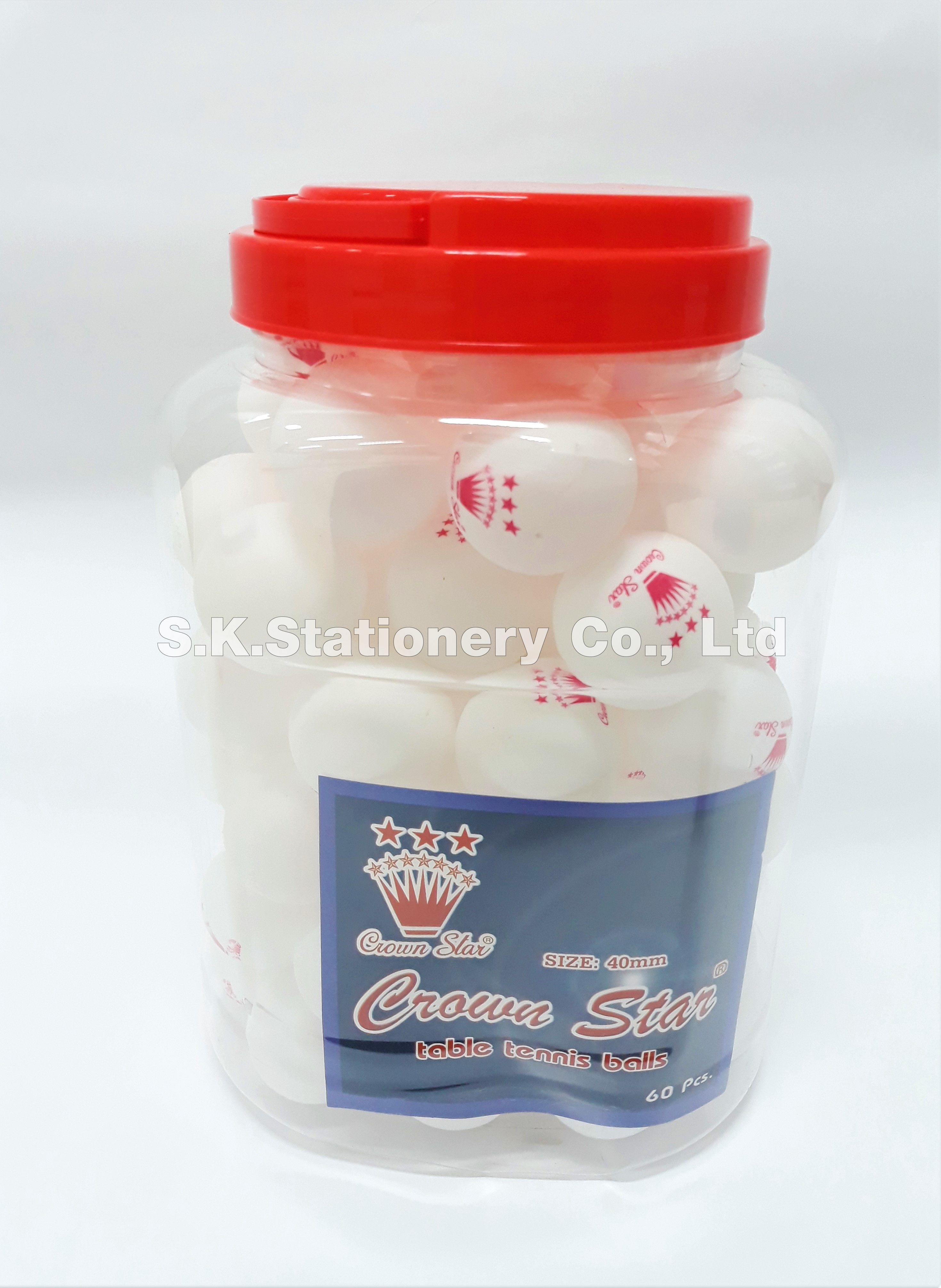 ลูกปิงปองสีขาว CrownStar 3 ดาว ( 60 ลูก )